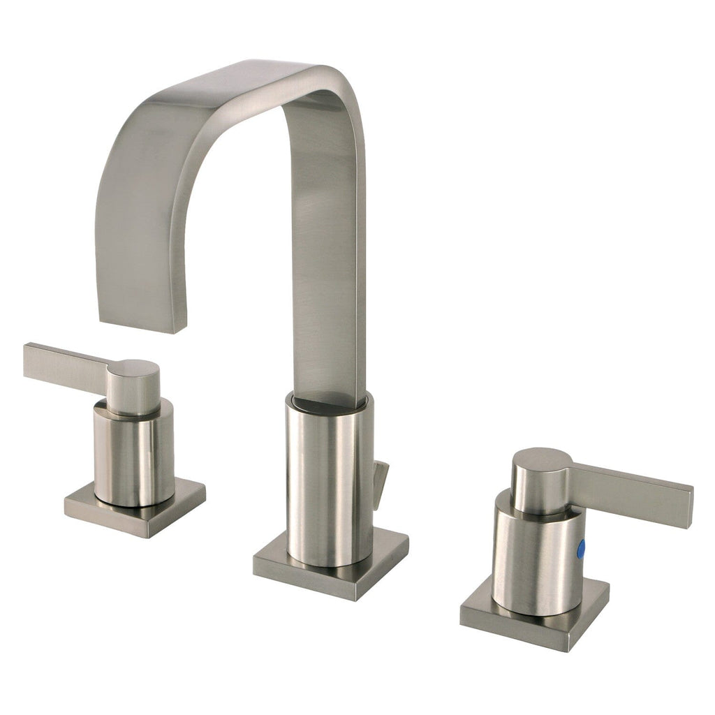 NuvoFusion Two-Handle 3-Hole Deck Mount Widespread Bathroom Faucet with Pop-Up Drain