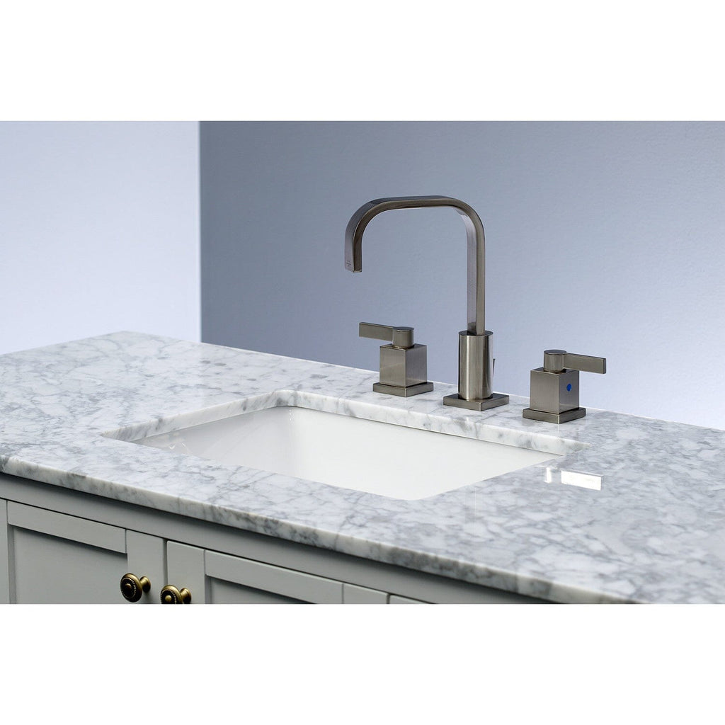 Meridian Two-Handle 3-Hole Deck Mount Widespread Bathroom Faucet with Retail Pop-Up Drain