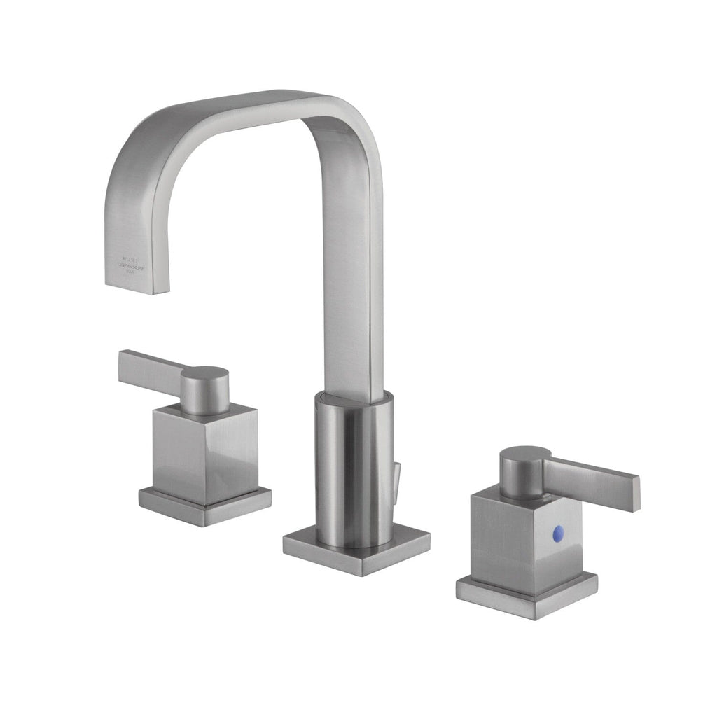 Meridian Two-Handle 3-Hole Deck Mount Widespread Bathroom Faucet with Retail Pop-Up Drain