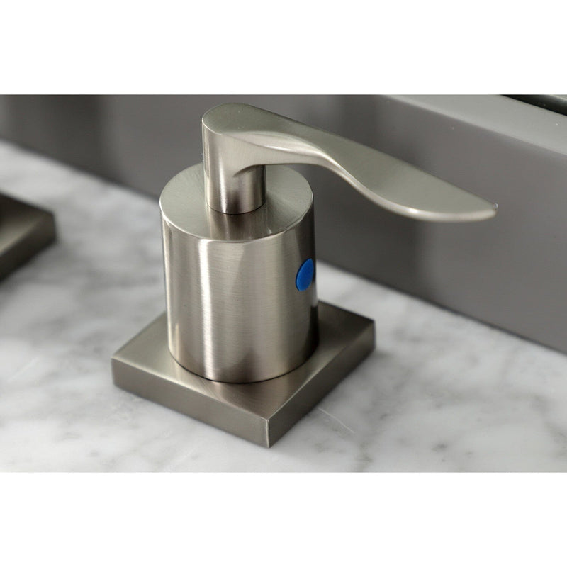 Serena Two-Handle 3-Hole Deck Mount Widespread Bathroom Faucet with Retail Pop-Up Drain