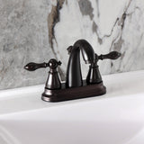 English Classic Double-Handle 3-Hole Deck Mount 4-Inch Centerset Bathroom Faucet with Pop-Up Drain
