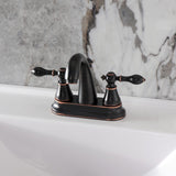 English Classic Double-Handle 3-Hole Deck Mount 4-Inch Centerset Bathroom Faucet with Pop-Up Drain