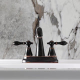 English Classic Double-Handle 3-Hole Deck Mount 4-Inch Centerset Bathroom Faucet with Pop-Up Drain