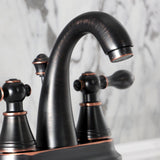 English Classic Double-Handle 3-Hole Deck Mount 4-Inch Centerset Bathroom Faucet with Pop-Up Drain