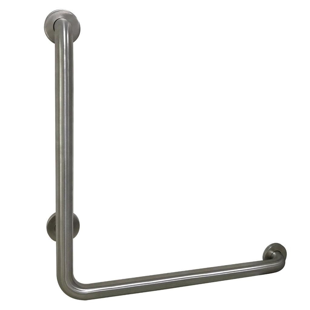 Made To Match 24-Inch x 24-Inch L-Shaped Stainless Steel ADA Grab Bar - Right Hand