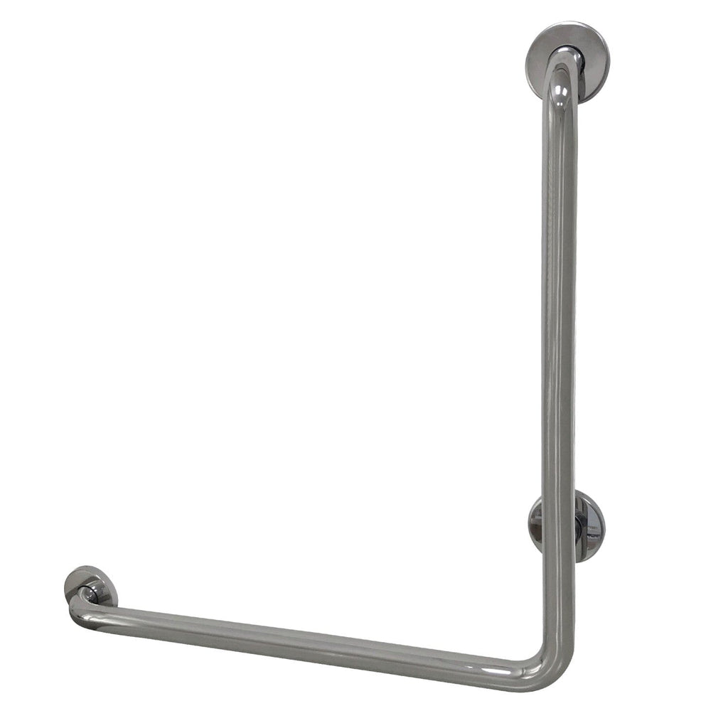 Made To Match 24-Inch x 24-Inch L-Shaped Stainless Steel ADA Grab Bar - Left Hand