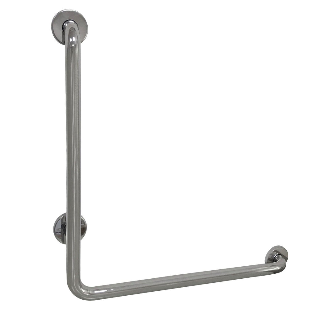 Made To Match 24-Inch x 24-Inch L-Shaped Stainless Steel ADA Grab Bar - Right Hand