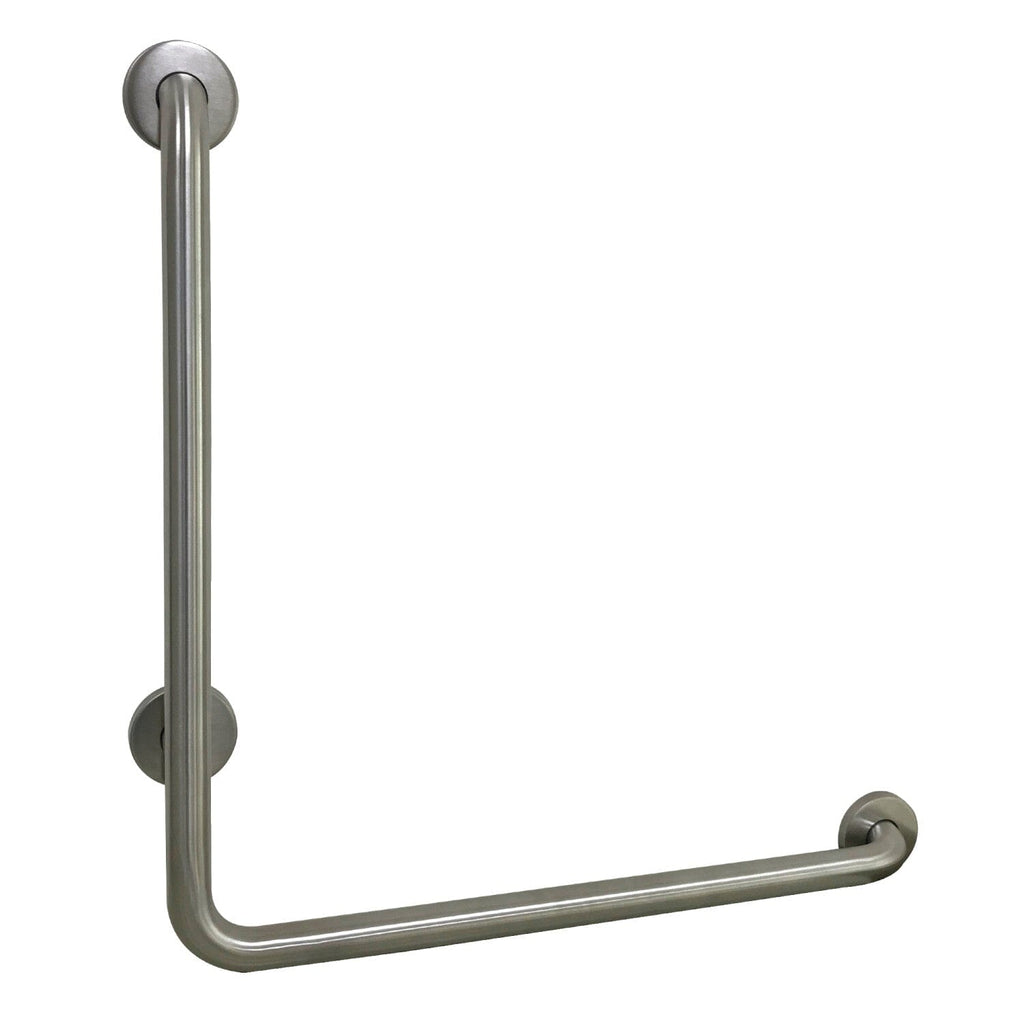 Made To Match 24-Inch x 24-Inch L-Shaped Stainless Steel ADA Grab Bar - Right Hand