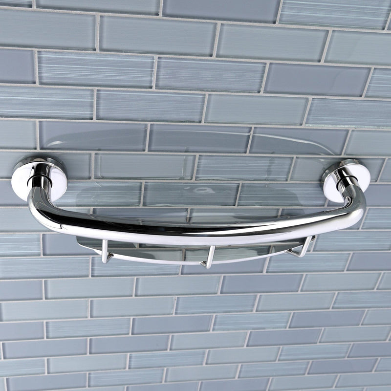 Meridian 18-Inch x 1-1/4-Inch O.D. Stainless Steel Grab Bar with Shelf