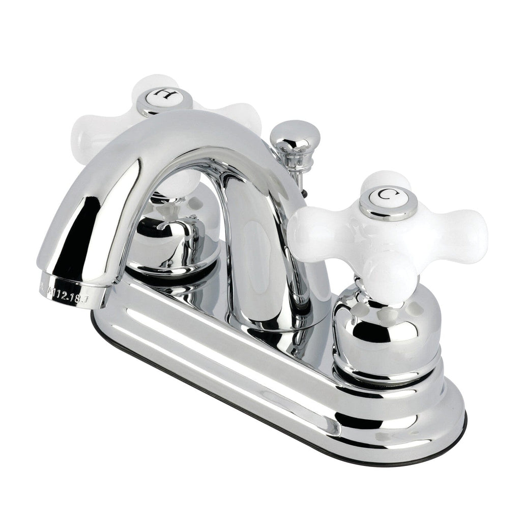 Restoration Double-Handle 3-Hole Deck Mount 4-Inch Centerset Bathroom Faucet with Pop-Up Drain