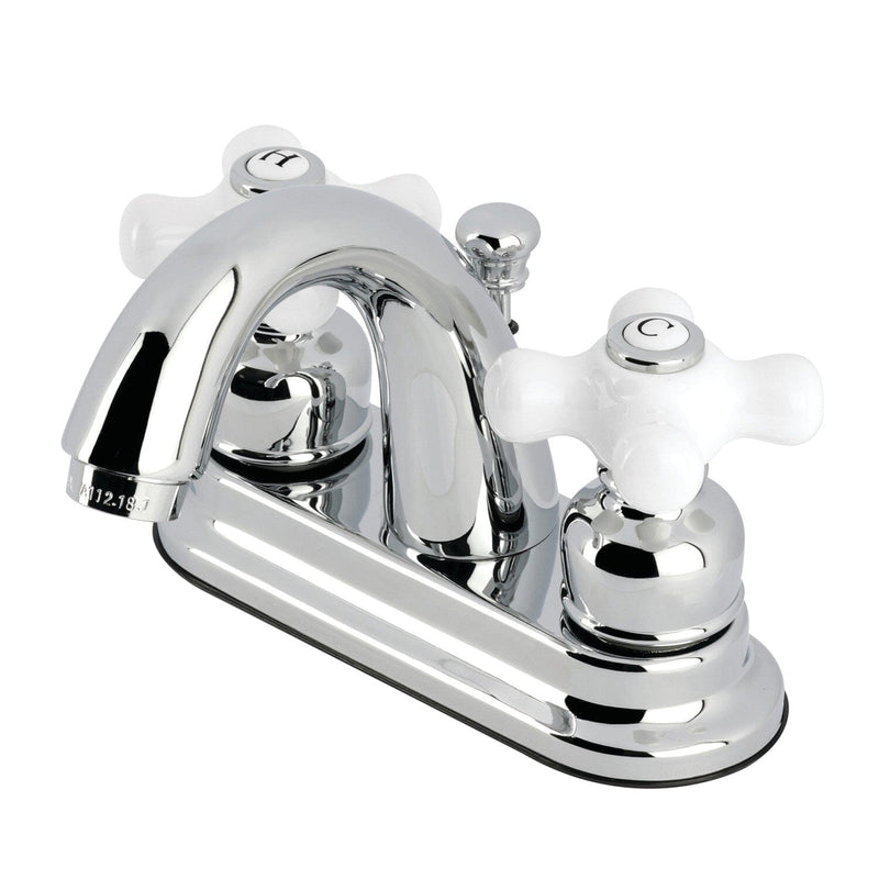Restoration Double-Handle 3-Hole Deck Mount 4-Inch Centerset Bathroom Faucet with Pop-Up Drain