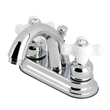 Restoration Double-Handle 3-Hole Deck Mount 4-Inch Centerset Bathroom Faucet with Pop-Up Drain