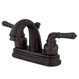 Naples Double-Handle 3-Hole Deck Mount 4-Inch Centerset Bathroom Faucet with Pop-Up Drain