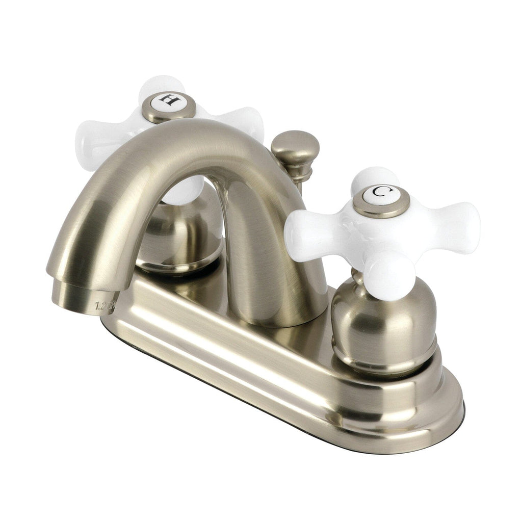Restoration Double-Handle 3-Hole Deck Mount 4-Inch Centerset Bathroom Faucet with Pop-Up Drain