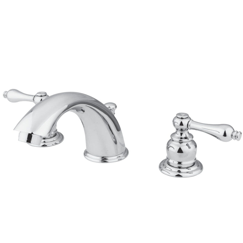 Victorian Two-Handle 3-Hole Deck Mount Widespread Bathroom Faucet with Retail Pop-Up Drain