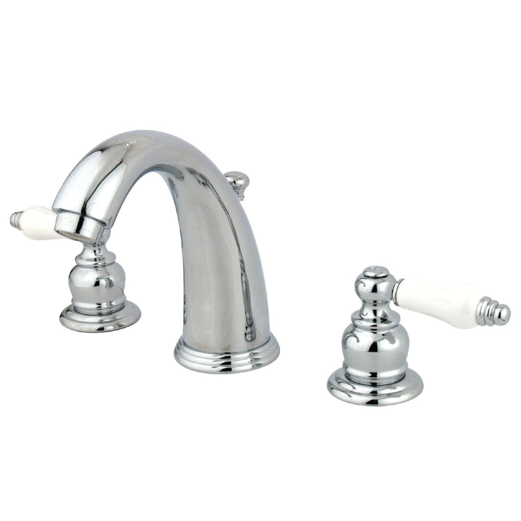 English Country Two-Handle 3-Hole Deck Mount Widespread Bathroom Faucet with Pop-Up Drain