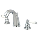 English Country Two-Handle 3-Hole Deck Mount Widespread Bathroom Faucet with Pop-Up Drain