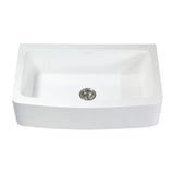 Arcticstone 36-Inch Solid Surface White Stone Apron-Front Single Bowl Farmhouse Kitchen Sink with Strainer