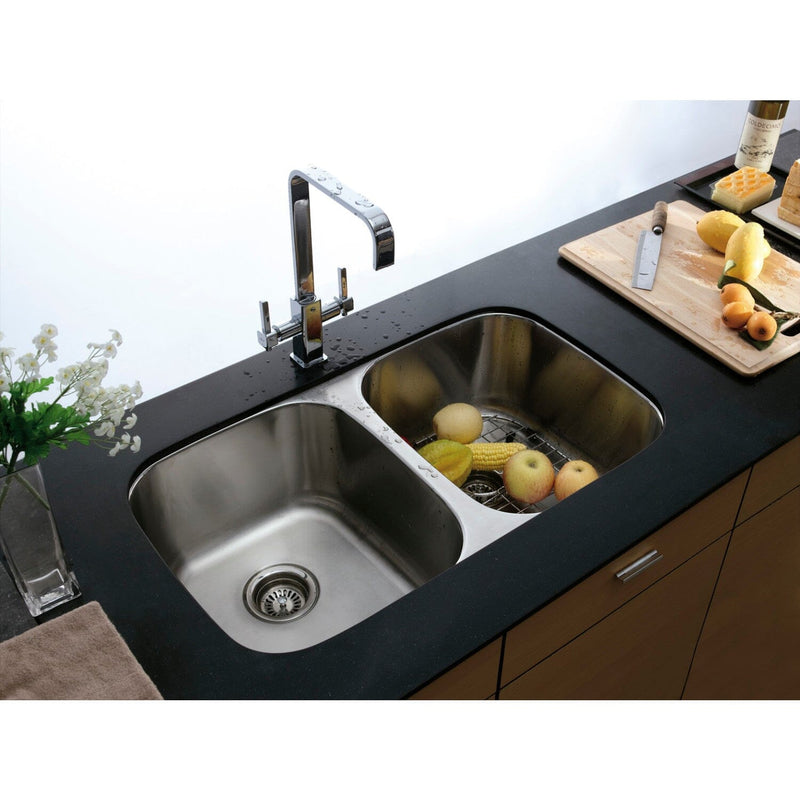 Loft 32-Inch Stainless Steel Double Bowl Undermount Kitchen Sink