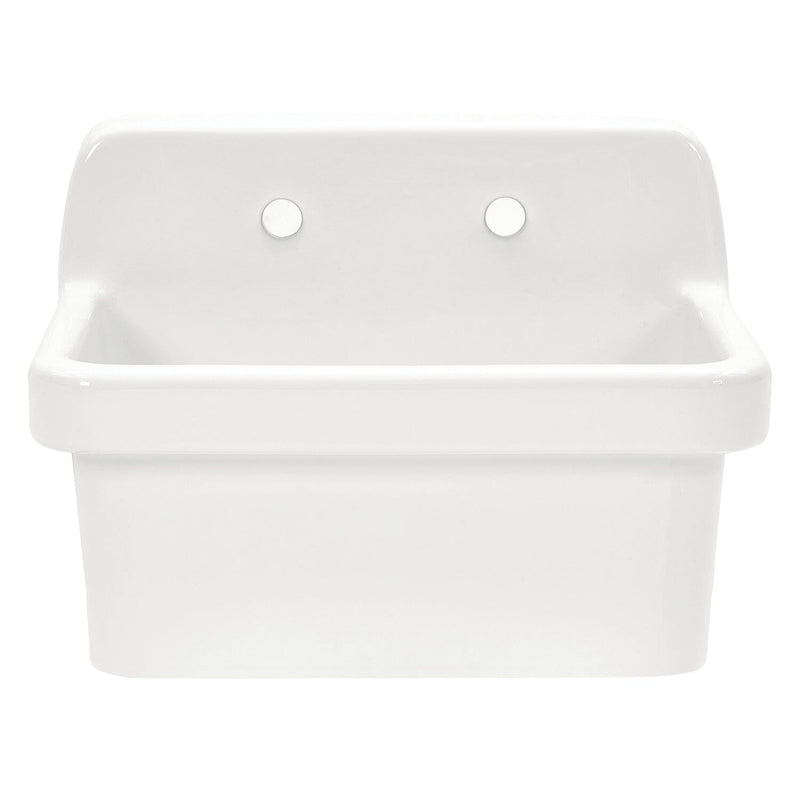 Doriteal 24-Inch Ceramic Single Bowl Wall Mount Kitchen Sink with Strainer