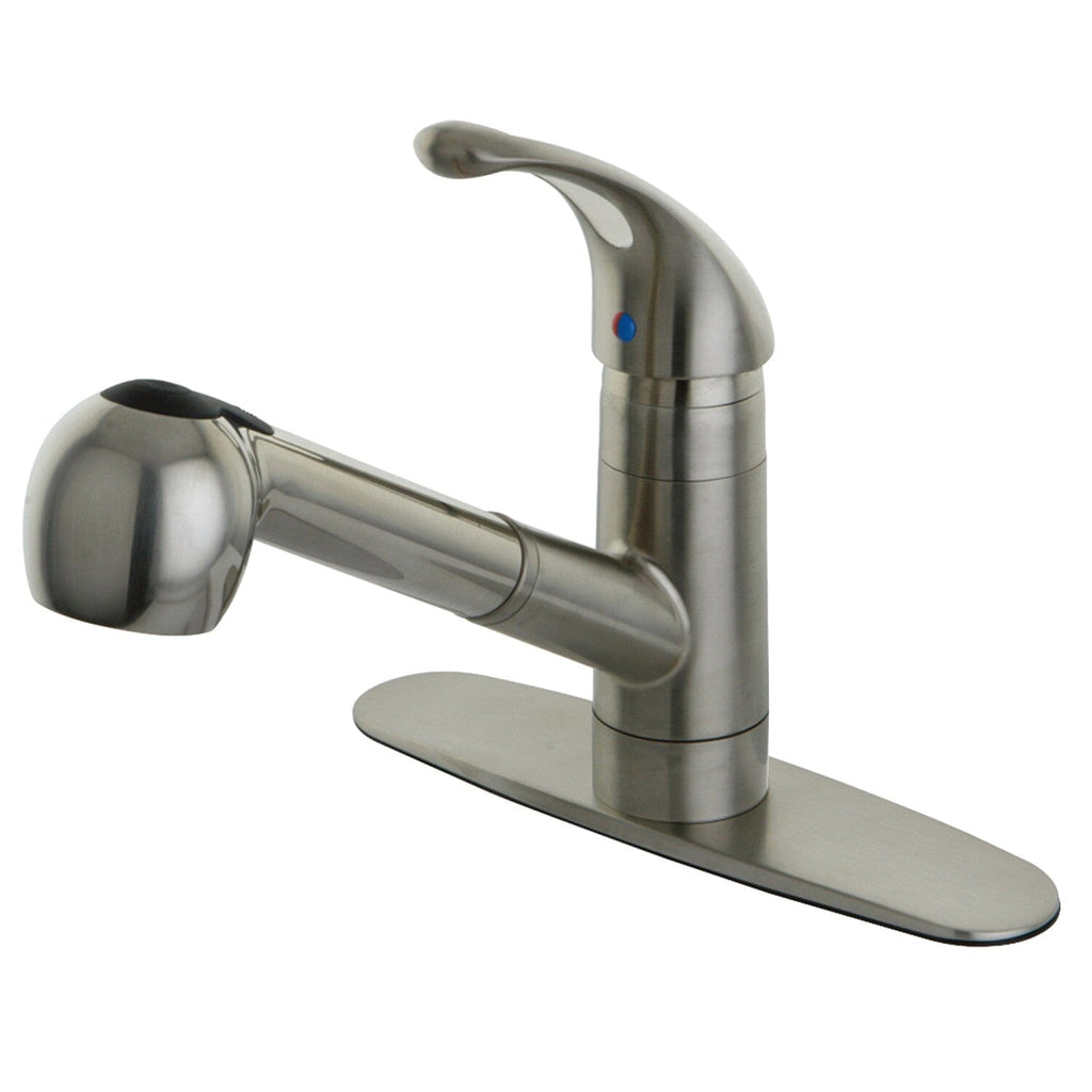 Century Single-Handle 1-or-3 Hole Deck Mount Pull-Out Sprayer Kitchen Faucet