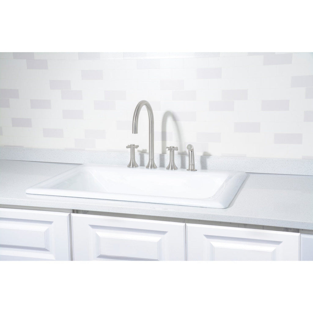Towne 25-Inch Cast Iron Self-Rimming Single Bowl Drop-In Kitchen Sink (4-Hole)