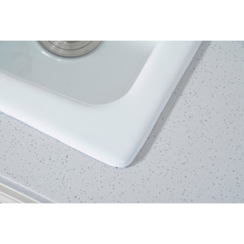 Towne 25-Inch Cast Iron Self-Rimming Single Bowl Drop-In Kitchen Sink (4-Hole)
