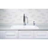 Petra Galley 33-Inch Cast Iron Self-Rimming Double Bowl Drop-In Kitchen Sink (2-Hole)