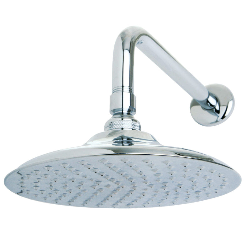 Victorian 7-3/4 Inch Round Raindrop Brass Shower Head with 12-Inch Shower Arm