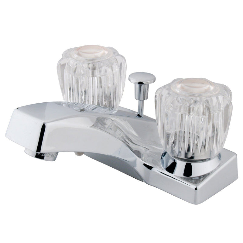 Columbia Double-Handle 3-Hole Deck Mount 4-Inch Centerset Bathroom Faucet with ABS Pop-Up Drain