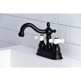 Heritage Double-Handle 3-Hole Deck Mount 4-Inch Centerset Bathroom Faucet with Pop-Up Drain