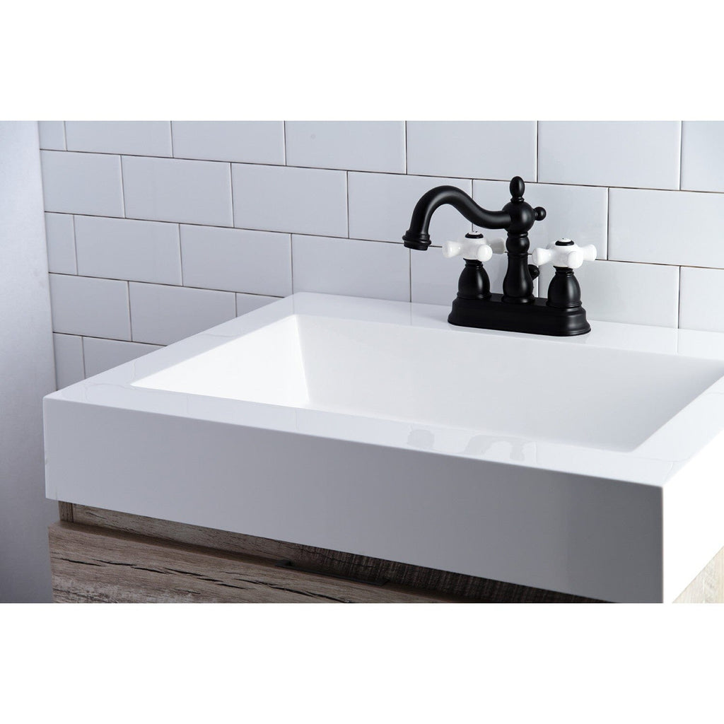 Heritage Double-Handle 3-Hole Deck Mount 4-Inch Centerset Bathroom Faucet with Pop-Up Drain