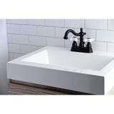 Heritage Double-Handle 3-Hole Deck Mount 4-Inch Centerset Bathroom Faucet with Pop-Up Drain