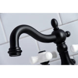 Heritage Double-Handle 3-Hole Deck Mount 4-Inch Centerset Bathroom Faucet with Pop-Up Drain