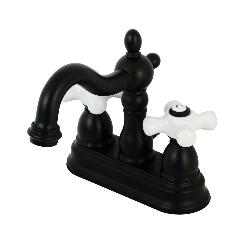 Heritage Double-Handle 3-Hole Deck Mount 4-Inch Centerset Bathroom Faucet with Pop-Up Drain