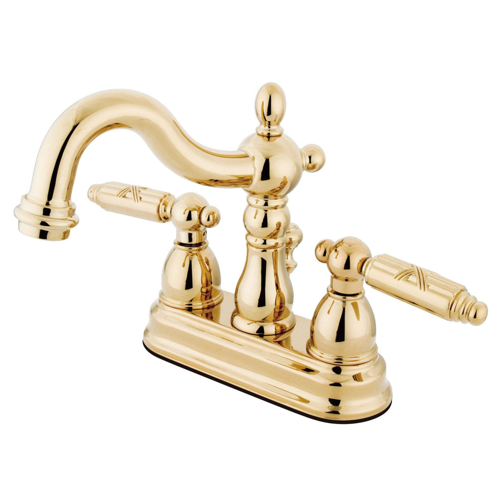Heritage Double-Handle 3-Hole Deck Mount 4-Inch Centerset Bathroom Faucet with Pop-Up Drain
