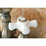 Heritage Double-Handle 3-Hole Deck Mount 4-Inch Centerset Bathroom Faucet with Pop-Up Drain