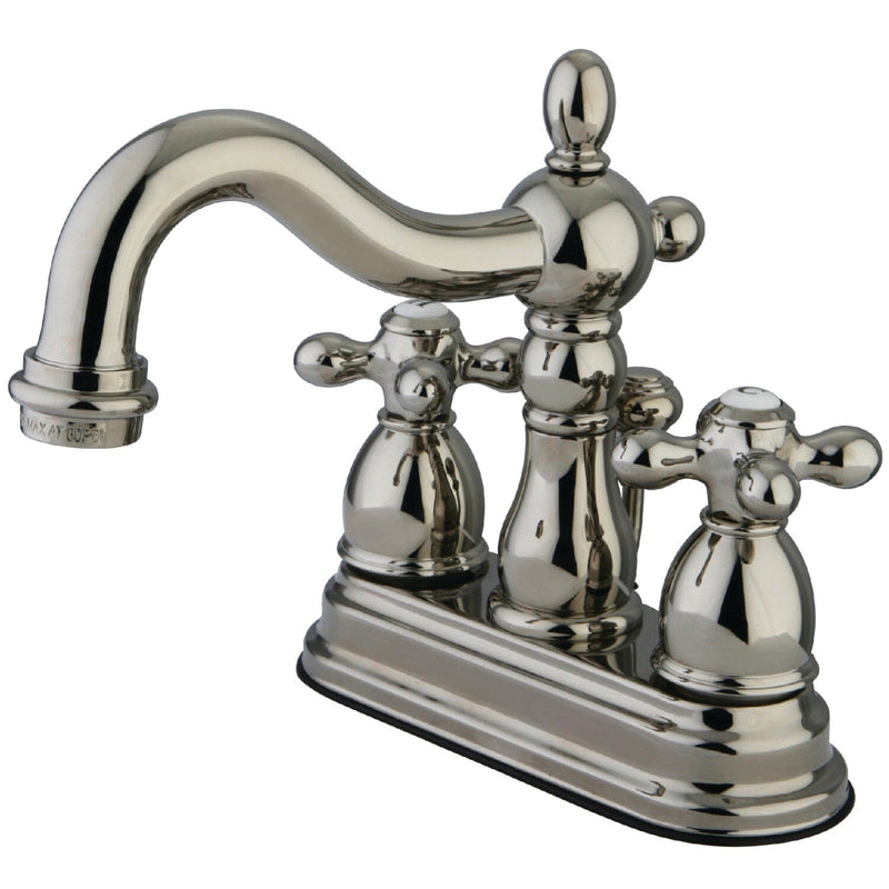 Heritage Double-Handle 3-Hole Deck Mount 4-Inch Centerset Bathroom Faucet with Pop-Up Drain