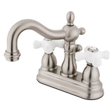 Heritage Double-Handle 3-Hole Deck Mount 4-Inch Centerset Bathroom Faucet with Pop-Up Drain