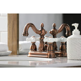 Heritage Double-Handle 3-Hole Deck Mount 4-Inch Centerset Bathroom Faucet with Pop-Up Drain