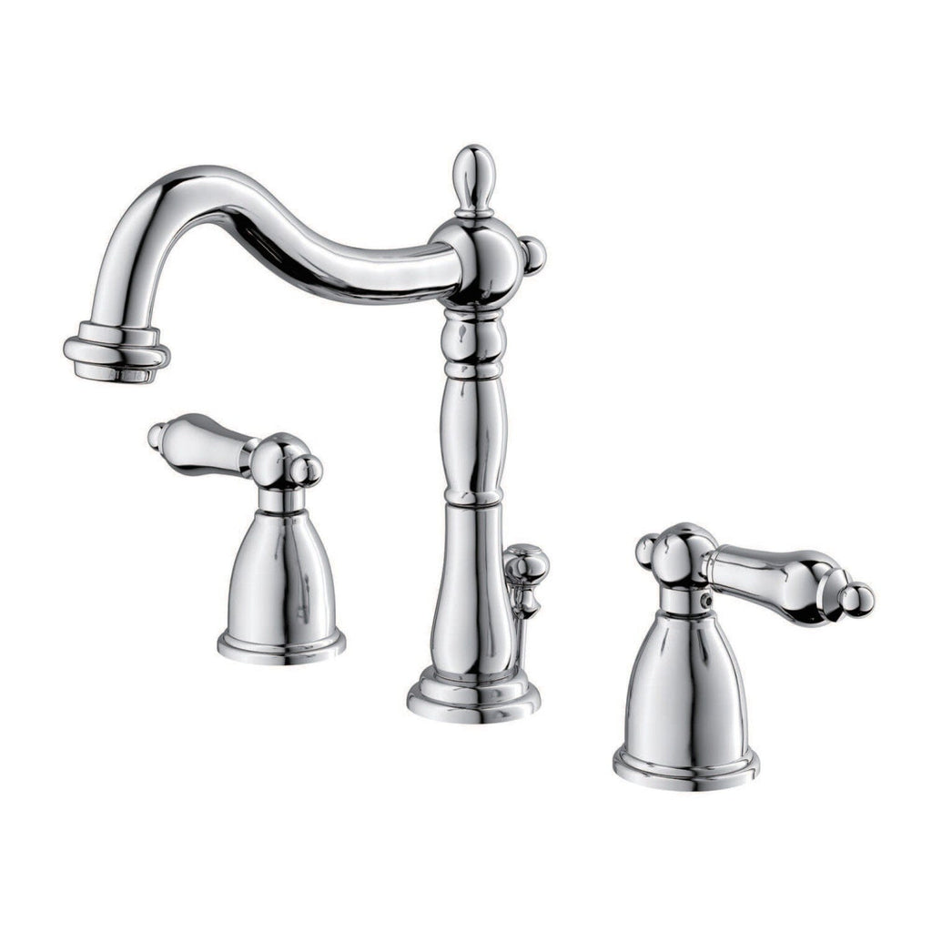Heritage Two-Handle 3-Hole Deck Mount Widespread Bathroom Faucet with Pop-Up Drain