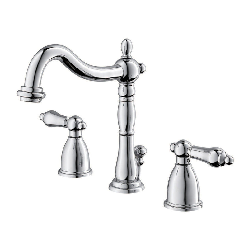Heritage Two-Handle 3-Hole Deck Mount Widespread Bathroom Faucet with Pop-Up Drain