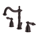 Heritage Two-Handle 3-Hole Deck Mount Widespread Bathroom Faucet with Pop-Up Drain