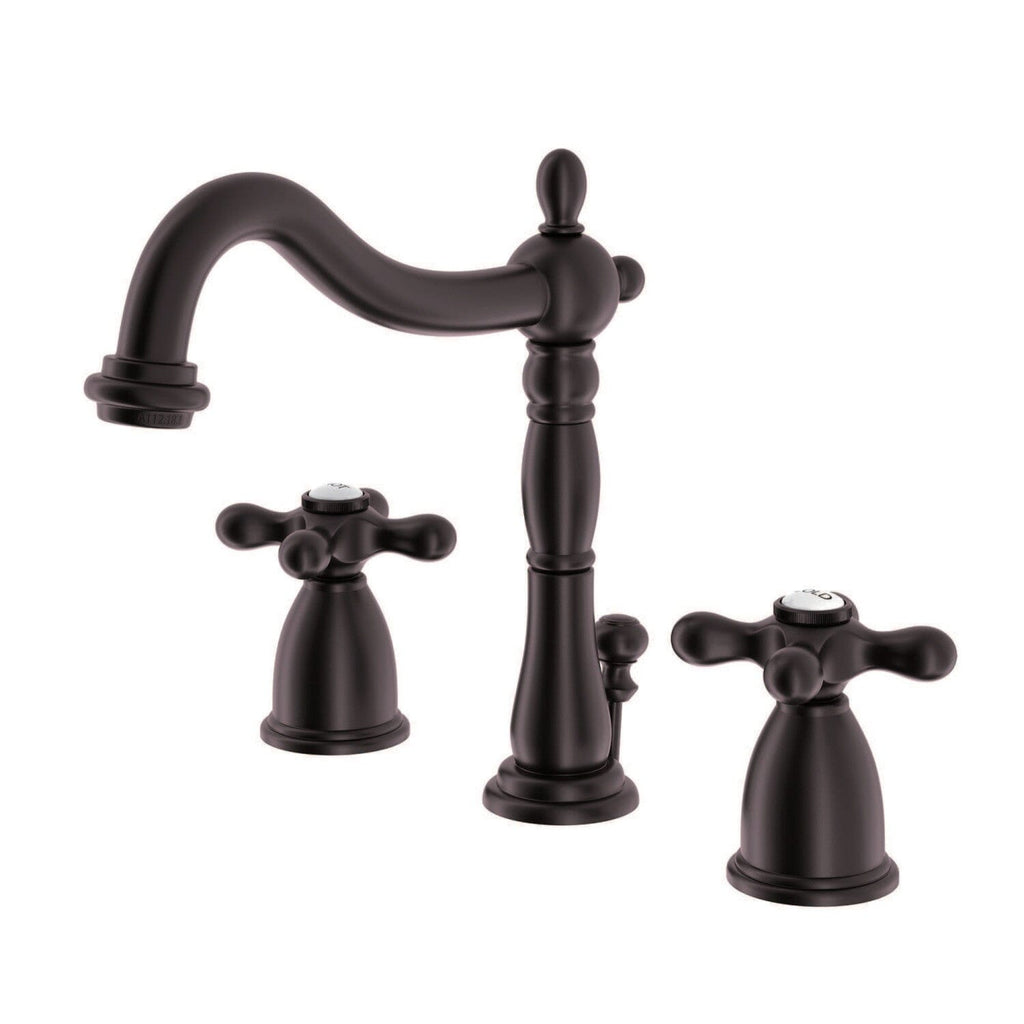 Heritage Two-Handle 3-Hole Deck Mount Widespread Bathroom Faucet with Pop-Up Drain