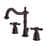 Heritage Two-Handle 3-Hole Deck Mount Widespread Bathroom Faucet with Pop-Up Drain