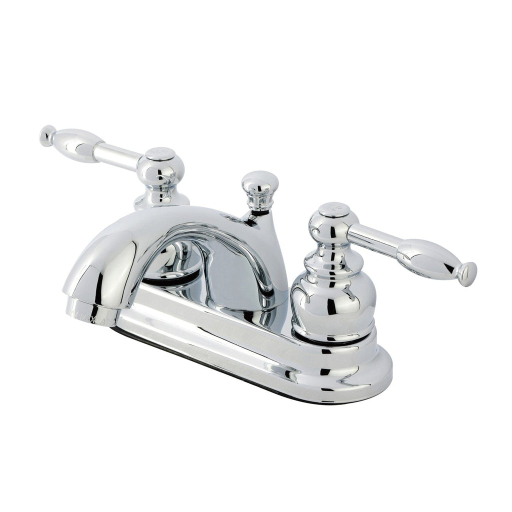 Knight Double-Handle 3-Hole Deck Mount 4-Inch Centerset Bathroom Faucet with Pop-Up Drain