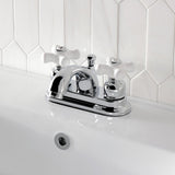 Vintage Double-Handle 3-Hole Deck Mount 4-Inch Centerset Bathroom Faucet with Pop-Up Drain