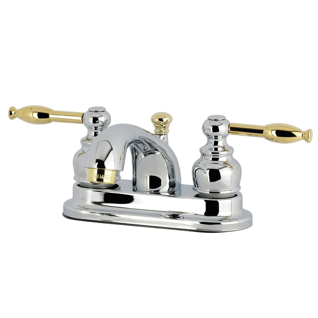 Knight Double-Handle 3-Hole Deck Mount 4-Inch Centerset Bathroom Faucet with Pop-Up Drain