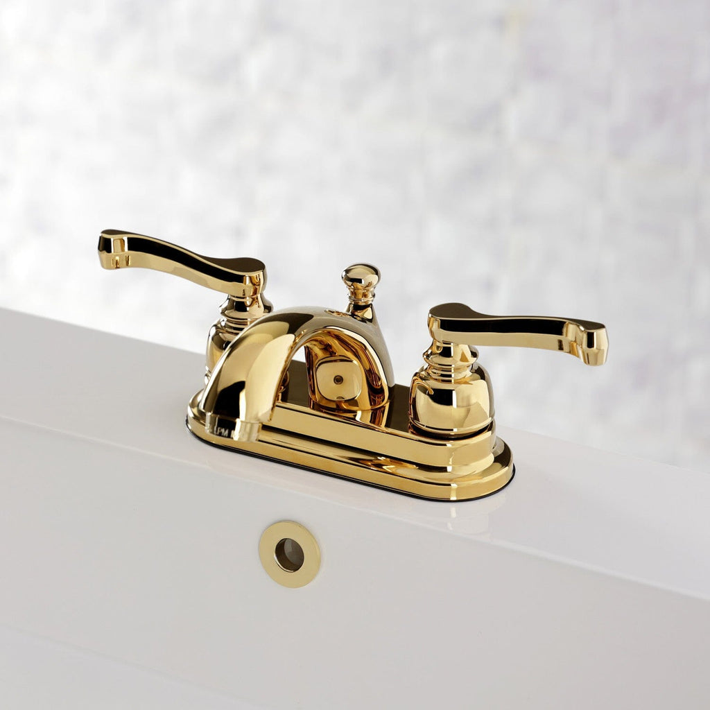 Royale Double-Handle 3-Hole Deck Mount 4-Inch Centerset Bathroom Faucet with Pop-Up Drain