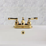Royale Double-Handle 3-Hole Deck Mount 4-Inch Centerset Bathroom Faucet with Pop-Up Drain